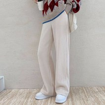 여성용 골지 니트 와이드 기모 팬츠 유미안나 C31 R440P652