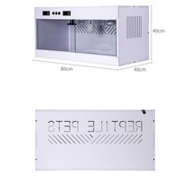 도마뱀 사육장 개코도마뱀 케이지 하우스 파충류 렉사, 50x30x30 흰색+램프홀더 2개