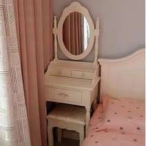 공주 주니어화장대 틈새 슬림 엔틱 화장대 화이트 입식미니화장대 400 500 600, 집회, 802 드레서(아이보리 화이트)