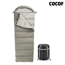 코코프 캠핑 면 차박 이불 사계절 코튼침낭 M400, 카키(지퍼오른쪽)