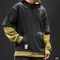 가바바 남성 빅사이즈 후드티 힙한 스트릿 패션의 중심 오버핏 후드 긴팔티 G55200