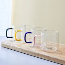 모던하우스 글라스룸 컬러핸들 데일리 내열 미니컵 4P세트 242675, 단품, 선택:단일상품