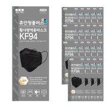 휴안청 플러스 KF94 황사방역마스크 대형 100매입, 블랙