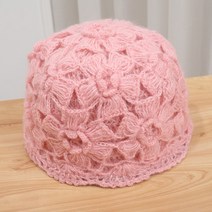 수제 꽃무늬 아오이유우 할미룩 플라워 앙고라 모리걸 하라주쿠 하구미 손뜨개 니트 모자 가을