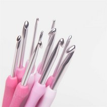 튤립코바늘 에티모 코바늘세트일본 튤립 Etimo TER/TEL 크로셰 후크 1 개 핑크 수지 손잡이 뜨개질 바늘, 10 2mm