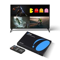 OREI 4K 멀티 HDMI 뷰어 쿼드 4 in 1 출력 스위치 포트 심리스 IR 원격 지원 @ 60Hz 1080P PS4/PC/DVD/보안 카메라 광학 오디오 L/R 출력 -, 4x1 Multiviewer - 4K@30Hz with