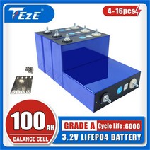 인산철 배터리 Lifepo4 배터리 3.2V 100Ah Diy12V 24V 48V 팩 태양열 모터홈 전기 요트용 리튬 철, 01 4PCS-EV100AH