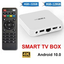 T95MINI 스마트 TV 박스 안드로이드 10.0 쿼드 코어 2.4G 와이파이 4K H.265 셋톱 4/8GB RAM 및 32/128GB ROM 미디어 플레이어 홈 시어터, 01 EU Plug_01 4GB-32GB