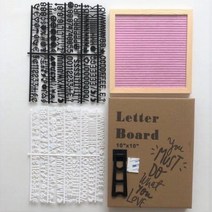 블랙보드꾸미기 카페메뉴판제작 초크아트 코르크 보드 10x10 인치 벽 장식 펠트 레터 오크 나무 메시지 460 편지 Drawstring 가방 홈, 25x25CM+Pink