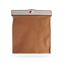 BMW 가죽 차량용 LED 휴지통 쓰레기통, 브라운