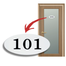 아크릴 타원형 호실판, 108