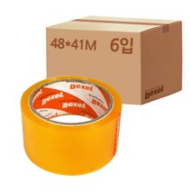벡셀 개별포장 박스테이프 41m, 6개