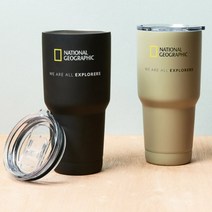 [내셔널지오그래픽] 메가 스텐 텀블러 (샌드카키 블랙) 보온물병 보냉병 휴대용 차량용 보틀 단체선물, 샌드카키