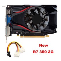 노트북외장그래픽카드 AMD 비디오 카드 R7 350 2G GDDR5 데스크탑 그래픽 (전원 케이블 포함) VGA + HDMI D, 02 R7 350 4G and Cable