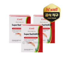 하이웰 뉴질랜드 슈퍼레드 크릴오일1000mg 60베지캡슐 남극 인지질 아스타잔틴 KRILL OIL, 3개, 60캡슐