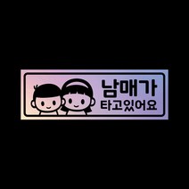 아기가타고있어요 자석 스티커 홀로그램 LMCM-041 누나 남매