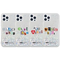 9C9C 피스 오브 스펠링 글리터케이스 아이폰13 Pro:블랙샌드, 1개