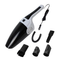 5개의 부착물이 있는 12V 유선 자동차 진공 청소기 휴대용 고출력 120W 강력한 흡입 경량 소형 습식 및 건식 사용, 하얀색, ABS 플라스틱