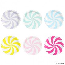 롤리팝파티접시18cm(6개입) 종이접시 테이블장식 파티, 칼라혼합