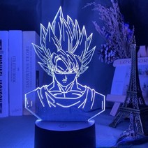 Dragon Ball Super Ultra Instinct Goku Anime Figure 3D Lamp LED Figurine Juguetes Model Statue Brinqu, 3, 16 color with remote