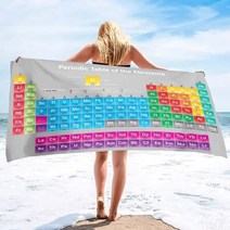 당구대 당구 다이 주기율표 수영장 타월 원소 빠른 건조 흡수성 욕실 목욕 여행용, 15+H35xW70cm