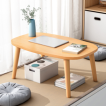 디작소 감성 타원형 느티나무 테이블 (60cm) (우드), one color