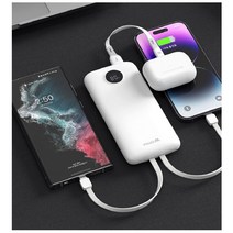 10000mAh 보조배터리 갤럭시 LG 오포 비보 아이폰호환, PA10HPQ - 화이트