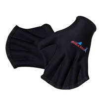 서핑장갑 물놀이장갑 1 쌍 2mm 네오프렌 성인 수영 장갑 검은 물갈퀴가 달린 장갑, 검은색