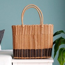 스노우바니 라탄 왕골 와이어 비치백