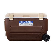 MSKOREA 점보 바퀴형 롤러 아이스박스 대형, 브라운, 80L