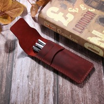 만년필 파우치 펜케이스 파우치필통 가죽 소 만년필 케이스 커버 수제 정품 연필 가방 슬리브 파우치 사, 03 Wine, 한개옵션1