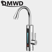 전기순간온수기 dmwd tankless 스테인레스 스틸 주방 led 디지털 온도 탭, 은