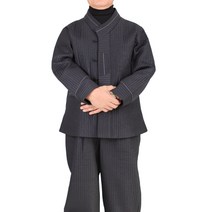만덕몰 겨울용 물실크 누비 배색라인 2ps 세트 개량 생활한복 절복 법복