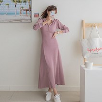 나크21 플레어 롱 후드원피스 DM21-O-38