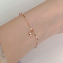 [실버925] 문스톤 원석 진주 로즈골드 은팔찌 her bracelet