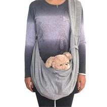 소형견 산책 포대기 가방 슬링백 푸들 퍼그 파피용 포메라니안 강아지 애견, 그레이