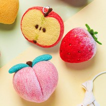 말롱말롱 양모펠트 니들펠트 DIY 만들기 취미생활 공예 세트 키트, 2.과일 시리즈-1.딸기, 1개