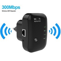 wifi증폭기 무선 와이파이 AP 인터넷 확장기 리피터 범위 익스텐더 라우터 신호 300mbps 부스터 2.4g 울트라부스트 액세스 포인트 234, 협력사, EU 플러그, 블랙 심플 박스