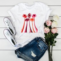 Women 2020 3D Print 90s 보그 패션 탑스 텀블러 티셔츠 페미닌 패턴 페미닌 티셔츠