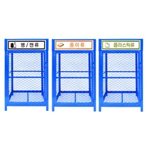 성원 옥외용 철제 분리수거함 10종, 파란색, 1개