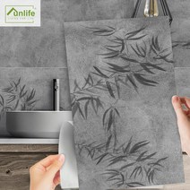 FunlifeR NOUVELLE MAISON SERIESTM 30x60cm 그레이 대리석 방수 자체 접착 타일 스티커 바닥 주방 욕실 장식, 30x60cmx3pcs 0.5sqm, [13] Cement bamboo