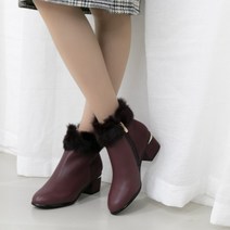 중년여성 가죽 명품 유니크 어글리 통굽 앵글부츠 아웃솔 레이스업 미들 발편한 5cm