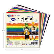 [제이제이오피스] 종이나라 500 우리한지 색종이 색한지 색운용지 10매x30봉 (1갑), 혼합색상, 5세트
