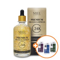 미엘 수분 보습 미백 금 함유 프리미엄 24K 골드 앰플 100ml + 템푸스21 에센스 50ml 랜덤 증정