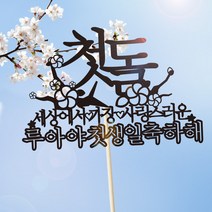 e베이비랜드 [자유문구] 케이크 토퍼 제작 _ 생일 백일 환갑 결혼기념일, TP450_가지핀_블랙