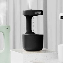 휴대용 불멍 가습기 usb 사무실 무선 책상 1인용 3D 화염 불꽃 가습기샤오미 800ML 가습기 홈 중력 물방울, 02 Black