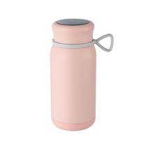 스마트 보온병 온도표시 온도 디스플레이 320ML 보온 유지 핸드 컵 이중 벽 스테인레스 스틸 진공 플라스크 머그잔, 301-400ml, [04] 분홍색