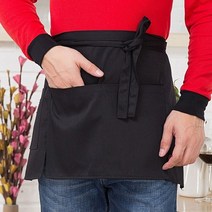 셰프 옆트임 허리 앞치마 카페 주방 미니 공방 방수 식당 원피스형 가정용, 1-허리앞치마-블랙, 본상품선택