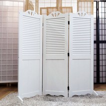 갤러리 패널 미니 3단 원목 인테리어 파티션 낮은 접이식 가림막, 색상:화이트
