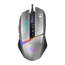 블러디 W60Max 유선 RGB FPS 게임용 마우스 10000CPI 모든 버튼 프로그래밍 가능 2000Hz 보고율 250IPS 4M 온보드 메모리(Pandawhite), Gungrey, Gungrey